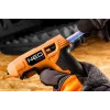 NEO Tools 17-083 20W Corded Hot Glue Gun with Anti-Drip Nozzle, 11mm Glue Sticks, Integrated Stand, 230V, Orange/Black