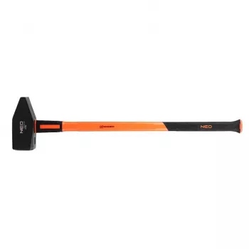 NEO Tools 25-155 Machinist's Hammer with Fiberglass Handle, 1000 g Head, Cross-Peen, DIN 1041, Orange/Black