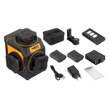 NEO TOOLS 75-145 3D Laser Level, 12 Green Lines, Magnetic Bracket, Carrying Case