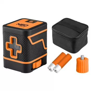 NEO TOOLS 75-146 Cross Line Laser Level 15m Green Beam with Case