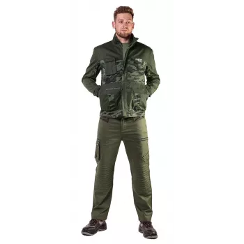 NEO TOOLS 81-211-M Softshell Work Jacket, Grey/Black/Green, Size M, Water-Resistant, Windproof, Breathable, Reflective