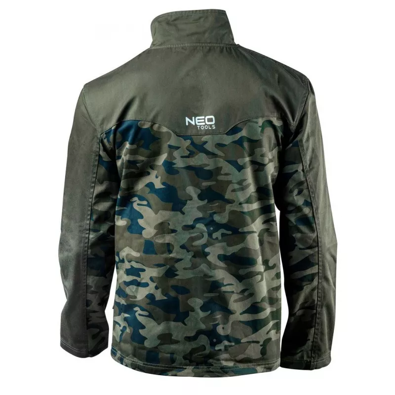 NEO TOOLS 81-211-XXXL Work Jacket with 7 Pockets and Reflective Elements, Grey/Green, EN ISO 13688