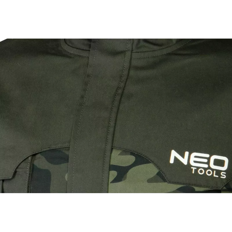 NEO TOOLS 81-211-XXXL Work Jacket with 7 Pockets and Reflective Elements, Grey/Green, EN ISO 13688