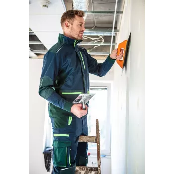 NEO Tools 81-216-XXXL Men's Work Jacket, Grey/Green, 65% Polyester 35% Cotton, 245 g/m², 7 Pockets, Reinforced Elbows & Shoulders, Reflective Elements, EN ISO 13688:2013