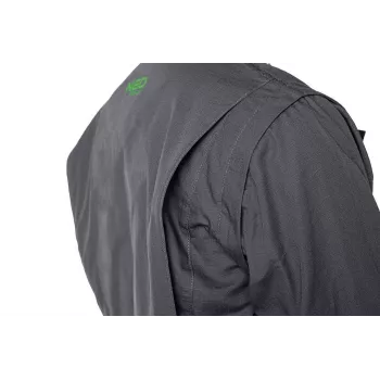 NEO TOOLS 81-217-XXXL Work Jacket Grey/Green - Heavy Duty Cotton, 7 Pockets, Reflective