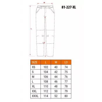 NEO Tools 81-227-XL Protective Work Trousers, Grey/Black, Size XL, 267 g/m² Polycotton, Reinforced Knees, EN ISO 13688