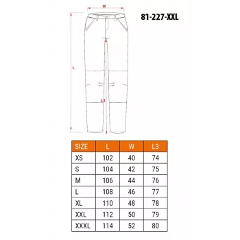 NEO Tools 81-227-XXL Protective Work Trousers with 9 Pockets and Knee Pad Pockets, Grey/Green, XXL