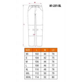 NEO TOOLS 81-231-XL Protective Trousers Grey/Black Size XL