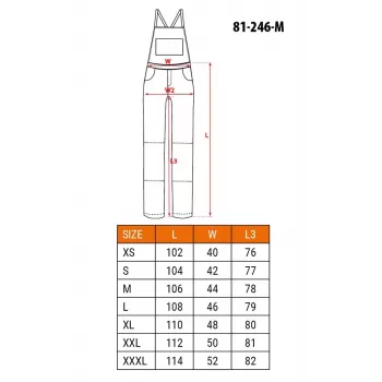 NEO Tools 81-246-M Work Trousers with Knee Pad Pockets, Size M, Grey/Orange, 65% Polyester 35% Cotton, 245 g/m²