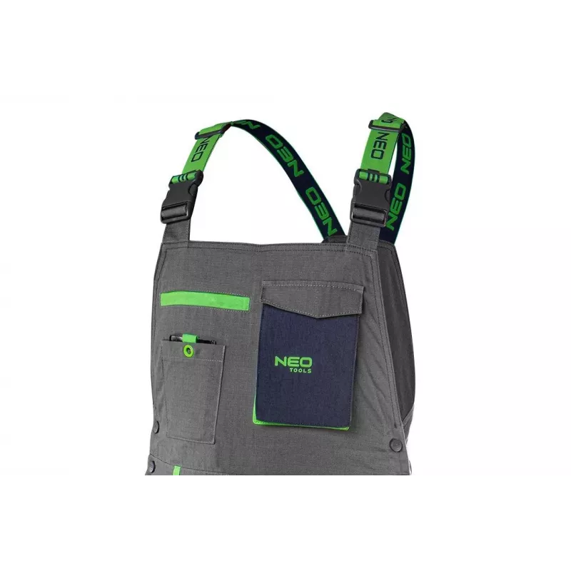 NEO TOOLS 81-247-S Work Shorts, Size S, Grey/Black, 65% Polyester 35% Cotton, 267 g/m², Multi-Pocket, CE Certified