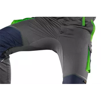 NEO TOOLS 81-247-XXL Professional Work Trousers with Knee Pad Pockets, Grey/Green, Size XXL