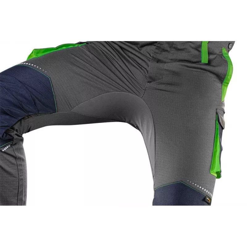 NEO TOOLS 81-247-XXL Professional Work Trousers with Knee Pad Pockets, Grey/Green, Size XXL