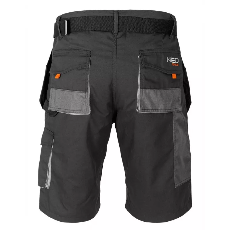 NEO Tools 81-270-XL Protective Work Shorts, Grey/Black, Size XL, 9 Pockets, EN ISO 13688