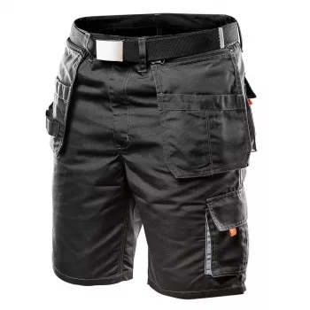 NEO Tools 81-270-XL Protective Work Shorts, Grey/Black, Size XL, 9 Pockets, EN ISO 13688