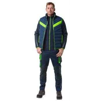 NEO TOOLS 81-534-XXL Work Trousers, Grey/Black with Orange Accents, Size XXL, 9 Pockets, Reinforced Knees, Reflective Elements