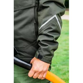 NEO Tools 81-573-XXL Softshell Work Jacket Black/Grey with Orange Accents, Water-Resistant, Breathable, Detachable Hood, Reflective Elements, Unisex
