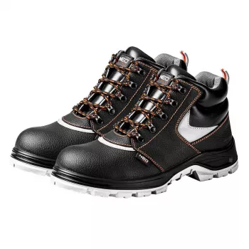NEO TOOLS 82-026 S1P SRC Safety Shoes, Steel Toe Cap, Anti-Puncture, PU/PU Sole, Grey/Black, Size 41