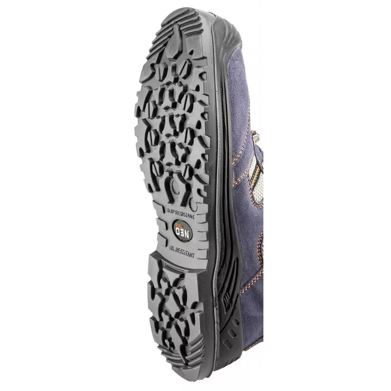 NEO TOOLS 82-046 S1P SRC Steel Toe Safety Shoes with Anti-Puncture Midsole, Suede Leather and Mesh, Black/Grey, EU 39-47