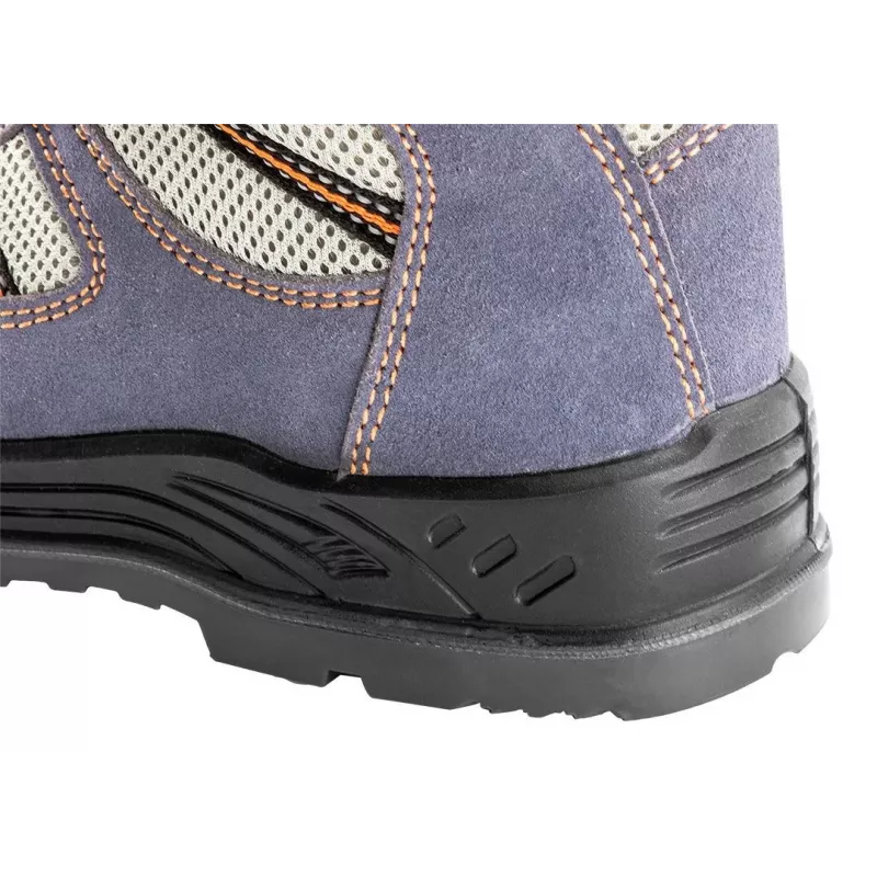 NEO TOOLS 82-046 S1P SRC Steel Toe Safety Shoes with Anti-Puncture Midsole, Suede Leather and Mesh, Black/Grey, EU 39-47