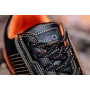 NEO Tools 82-103 S1P SRC Steel Toe Safety Shoes with Anti-Puncture Midsole, Suede Leather and Mesh Upper, Double-Density PU Sole, Breathable, Unisex, Size 42, Black with Orange Accents