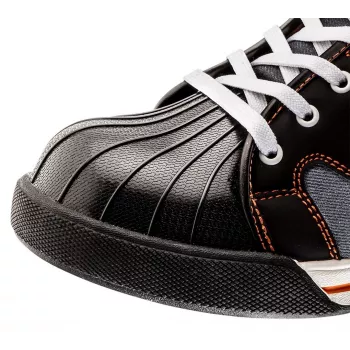 NEO TOOLS 82-111 S1P SRC Steel Toe Safety Shoes with Anti-Puncture Midsole, Suede Leather, Black/Orange