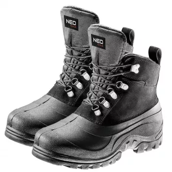 NEO TOOLS 82-131 Safety Footwear S1P SRC, Steel Toe, Size 43, Black/Grey
