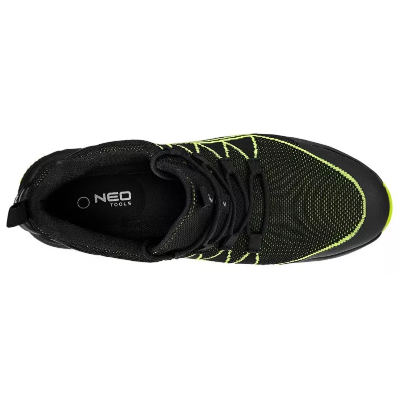 NEO TOOLS 82-161-40 S1P SRC Low-Cut Safety Shoes with Steel Toe Cap and Anti-Puncture Midsole, Size 40, Black/Grey