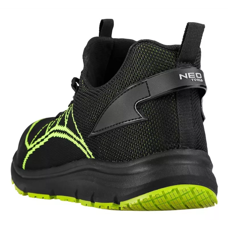NEO Tools 82-161-45 S1P SRC Safety Footwear, Size 45, Steel Toe, Kevlar Midsole, Suede Leather, Black/Grey