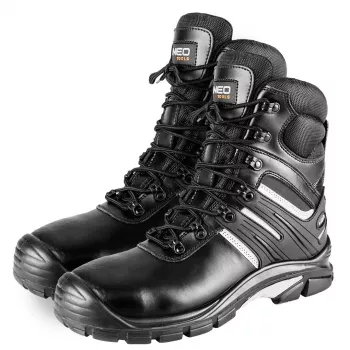 NEO TOOLS 82-175-39 S1P SRC Low-Cut Safety Shoes with Steel Toe Cap and Puncture-Resistant Insert, Suede Leather, Size 39