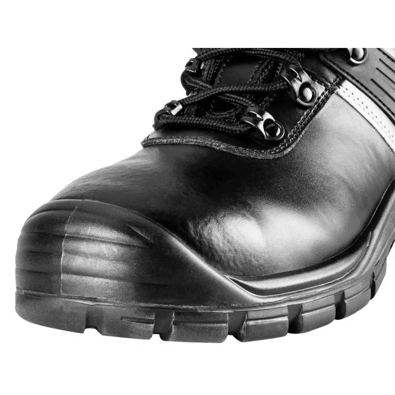 NEO Tools 82-175-45 S3 SRC High-Grade Leather Safety Footwear, Size 45, Black/Grey