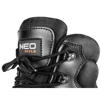 NEO Tools 82-175-45 S3 SRC High-Grade Leather Safety Footwear, Size 45, Black/Grey