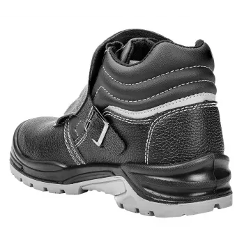NEO Tools 82-181-41 S1P SRC Steel Toe Safety Shoes, Suede Leather, Black/Orange, Size 41