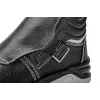 NEO TOOLS 82-181-44 S1P SRC Steel Toe Cap Safety Shoes, Suede Leather, Dual-Density PU Sole, Size 44, Grey/Black
