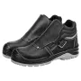 NEO TOOLS 82-181-44 S1P SRC Steel Toe Cap Safety Shoes, Suede Leather, Dual-Density PU Sole, Size 44, Grey/Black