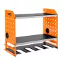 NEO TOOLS 84-199 Wall-Mounted Power Tool Organizer Shelf for Cordless Drills and Accessories, Black with Red Accents