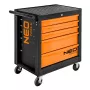 NEO TOOLS 84-214 Workshop Cabinet, 5 Drawers, 150 kg Total Load, Red/Black