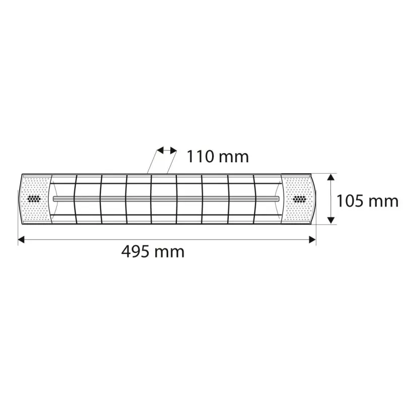 NEO TOOLS 90-031 Infrared Electric Space Heater 2000 W Black IP44 Wall/Ceiling Mount