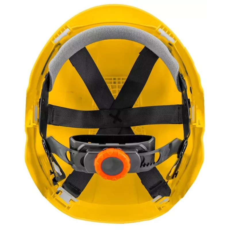NEO TOOLS 97-210 Integrated Safety Headgear with Mesh Visor and Ear Defenders, Orange