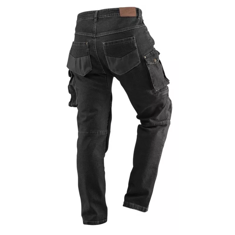 NEO TOOLS DENIM Work Trousers, Black, Size L