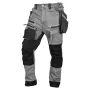 NEO TOOLS Denim Work Trousers with Cordura Reinforcements and Detachable Holster Pockets, Grey, Size XXXL