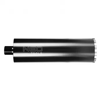 NEO TOOLS Diamond Core Drill Bit 132 mm x 470 mm, 1 1/4 inch UNC Thread, Wet Drilling for Reinforced Concrete and Masonry