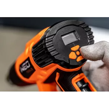 NEO TOOLS Heat Gun 2000W with LCD Display, 50°C & 70-600°C, 4 Nozzles, Scraper, Carrying Case