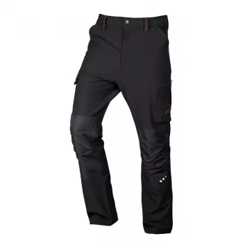 NEO TOOLS Mix&Match 4-Way Stretch Work Trousers, Black-Orange, XS