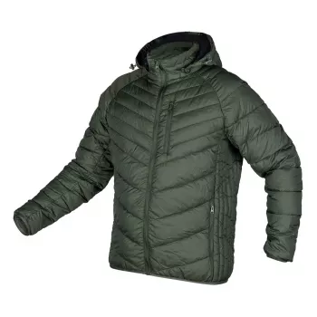 NEO TOOLS Mix&Match Quilted Down Jacket, Lightweight, Olive-Black, Size XL