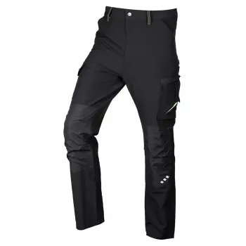 NEO TOOLS Mix&Match Work Trousers, 4-Way Stretch, Black-Green, Size L