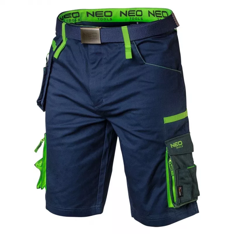 NEO TOOLS PREMIUM Men's Cotton Blend Shorts with Stretch, XXXL, Black
