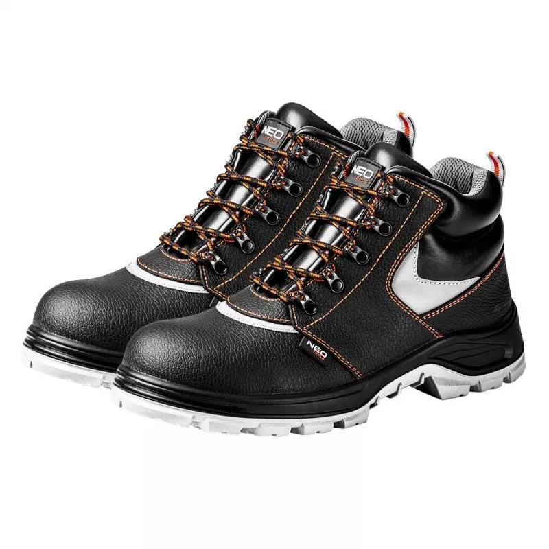 NEO TOOLS Work Boots Leather Size 39 CE - S3 Safety Boots with Steel Toe Cap, Black