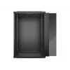 NETRACK 019-180-645-022 Wall/Hanging Cabinet 19 inch 18U 450mm Glass Door Black Removable Side Panels
