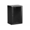 NETRACK 019-180-645-022 Wall/Hanging Cabinet 19 inch 18U 450mm Glass Door Black Removable Side Panels