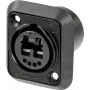 Neutrik NO2-4FDW-1-A opticalCON DUO Chassis Connector, LC-Duplex Rear, Black D-Shape Panel Mount